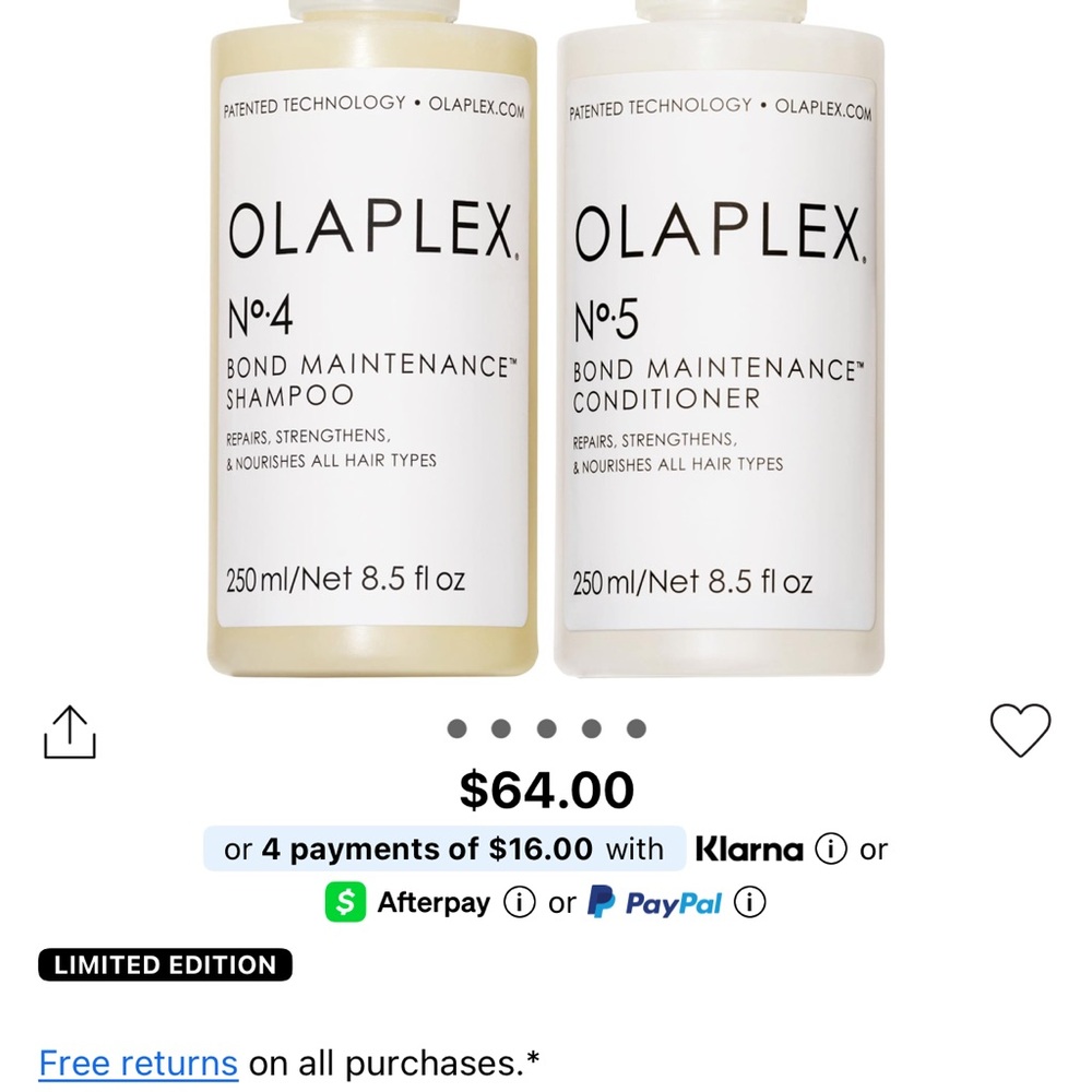 OLAPLEX No.4 Bond Maintenance Shampoo and Conditioner - White and Cream